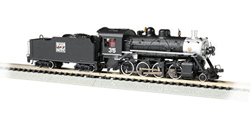 Bachmann Trains Baldwin 2-8-0 DCC Sound Value Econami Equipped Locomotive - Western Pacific #35 - N Scale, prototypical Black with Silver Boiler Front