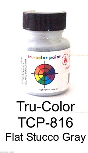 True Color Paint TCP816 1 oz Flat Brush, Stucco Gray