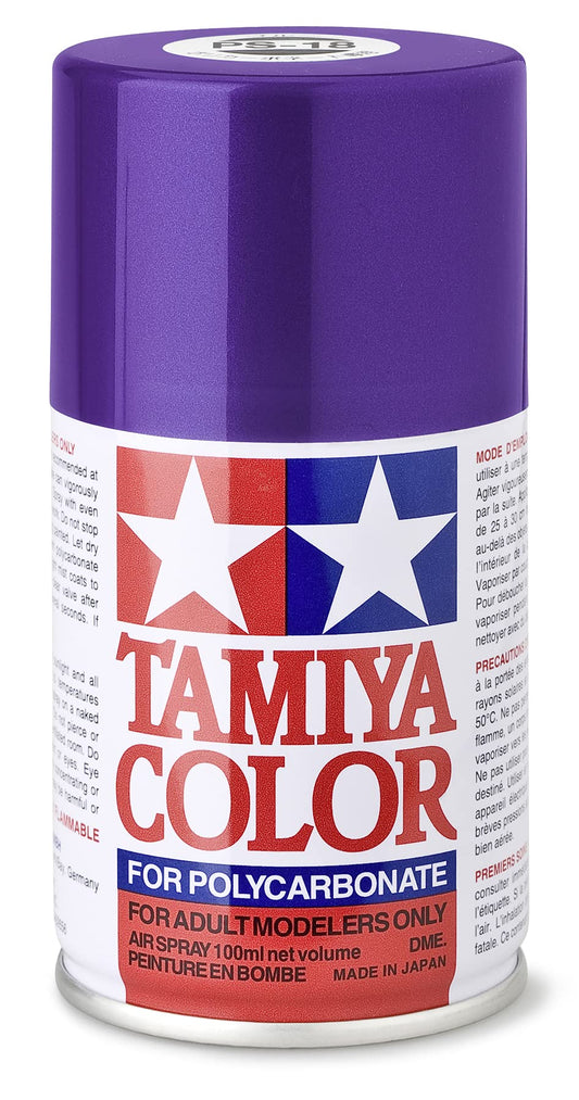 Tamiya 86018 PS-18 Metallic Purple Spray Paint, 100ml Spray Can