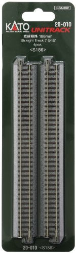 Kato N Scale Unitrack 7 5/16" 186mm Straight Track - 4 per package
