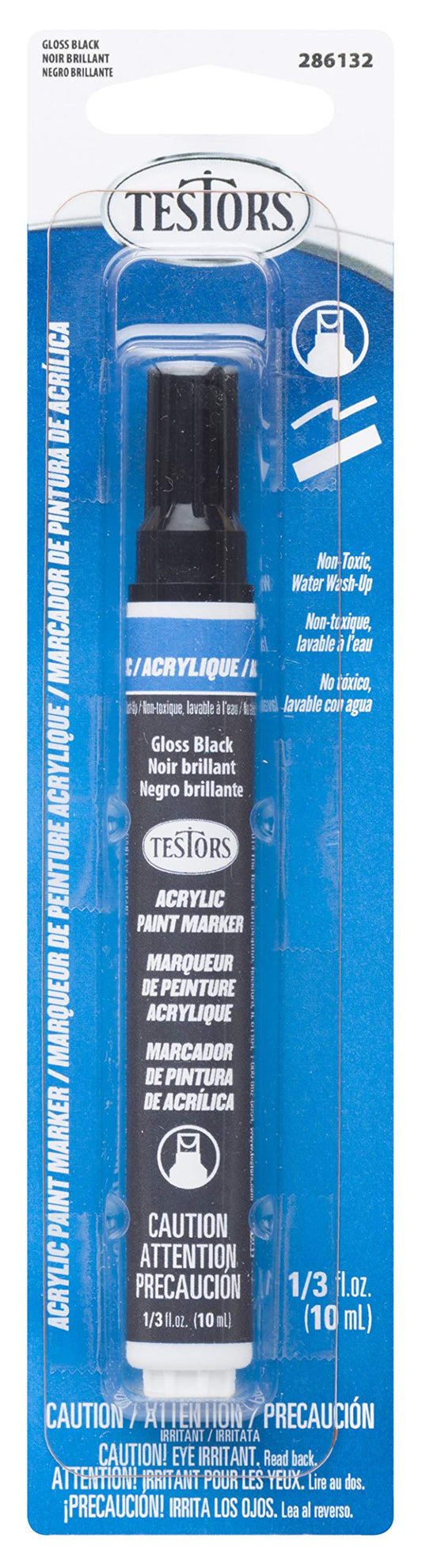 Testor's 286132 1/3 Fl Oz Black Gloss Acrylic Marker