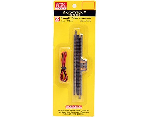 Z Scale Straight Track with Electrical Clip and Wire