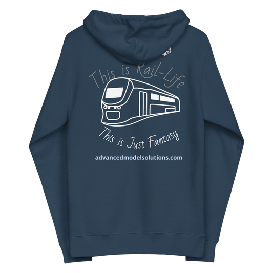 This is Rail-Life Unisex fleece zip up hoodie